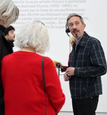 Visite Frank Stella avec le commissaire