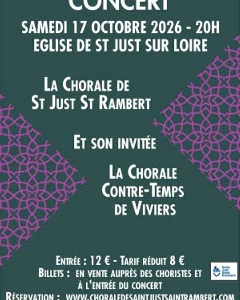 La Chorale de St Just St Rambert et son invitée la Chorale Contre-Temps de Viviers