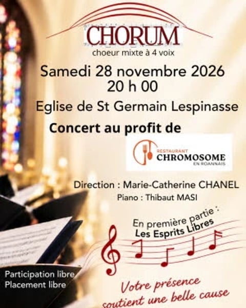 Concert de Noël au bénéfice de Chromosome en Roannais