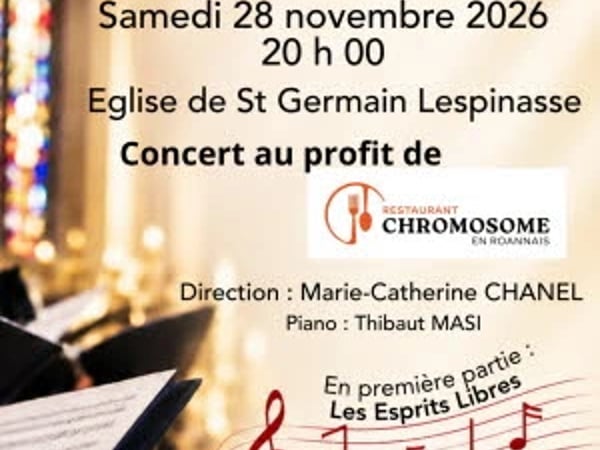 Concert de Noël au bénéfice de Chromosome en Roannais